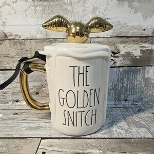 Rae Dunn Harry Potter The Golden Snitch Mug with topper NWT